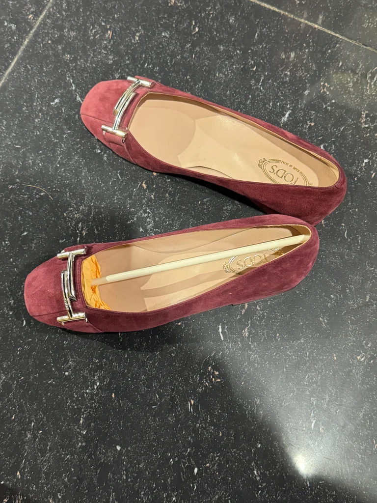 👠 Ballerines Tod’s en cuir bordeaux – élégance intemporelle ✨ – photo 4